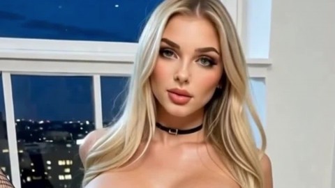 Blonde Babe Spreads Wide and Flashes Her Massive Tits