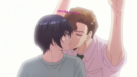 Nervous kitchen kiss turns into slow gay passion on sheets ○ Hentai Anime