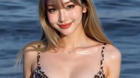 TsLilac Bikini Tease By The Beach