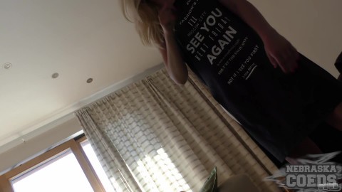 Blonde Girl Uses Pink Dildo Machine to Make Herself Cum Hard