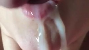 Filled the mouth with sperm A mouthful of cum