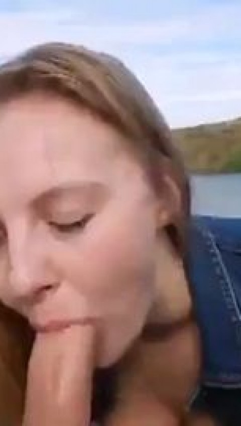 Blonde wife outdoor blowjob video