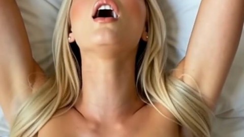 Blonde Bombshell Moans as She Archs Her Massive Tits