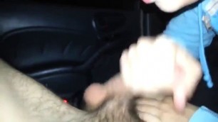 Girl Jerks In A Car blowjob POV