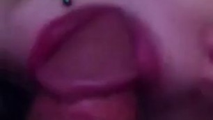 Pierced Ex Gf Leaked beautiful blowjob Facial Closeup