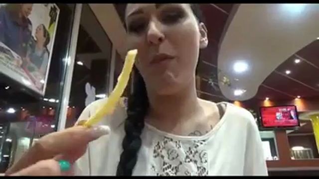 wife gives handjob In McDonalds Result in Fries With Cum