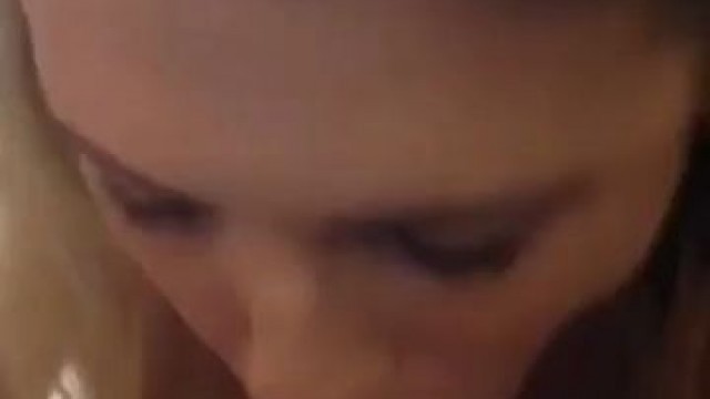 Busty GF wife sucking Swallows Every Drop Of Cum