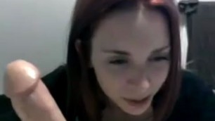 Redhead takes a laughing facial on the face