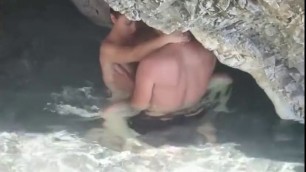 Young couple gets caught fucking in the sea vacation