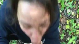 Brunette Sucks Dick Awesome doggystyle in the park